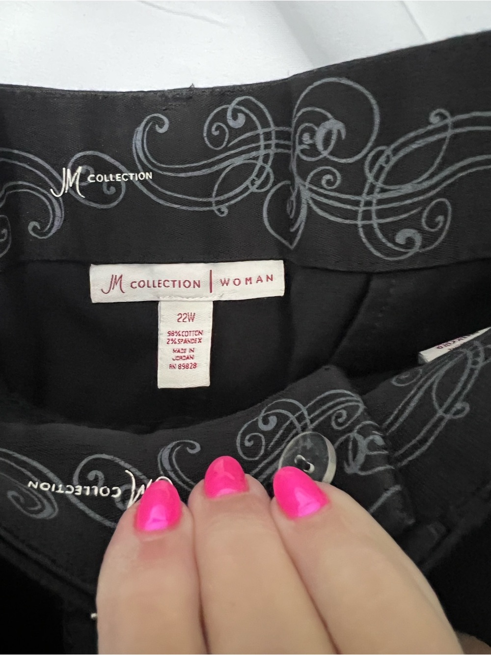 JM Collection Black Capri - Modern Straight Capri - Picture 2 of 3